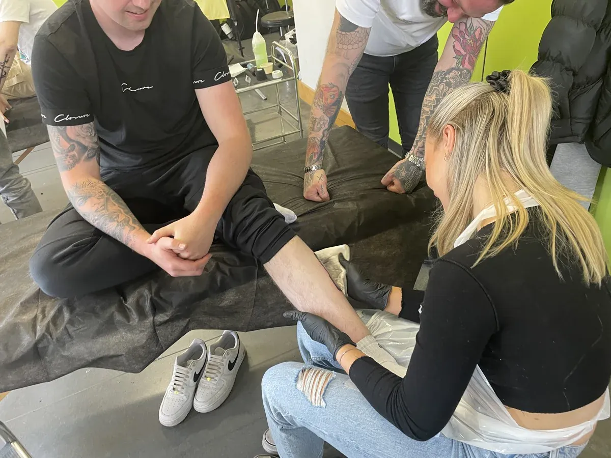 Tattoo training at Manchester Tattoo College, where Middleton students learn